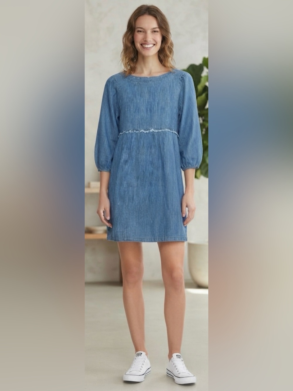 Mavi Dory Puff Sleeve Denim Mini Dress